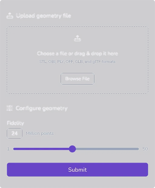 Upload geometry and configure
